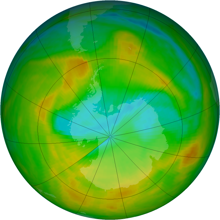 Antarctic ozone map for 13 November 1983